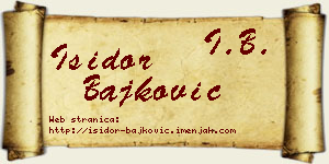 Isidor Bajković vizit kartica
